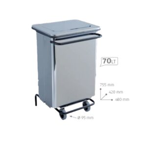 PATTUMIERA A PEDALE INOX 70 LT