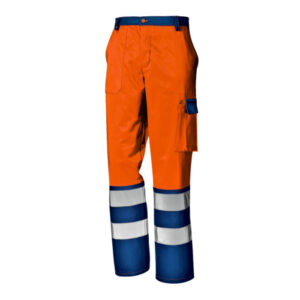 PANT COT LEGG  HV ARANCIO/BLU