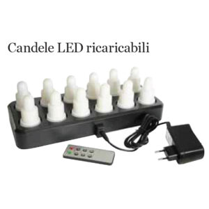 KIT 12 CAND. LED RICARIC. BIANCO