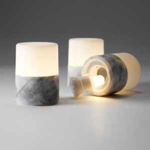 PORTACANDELE LED MARMO+ABS 4 PZ