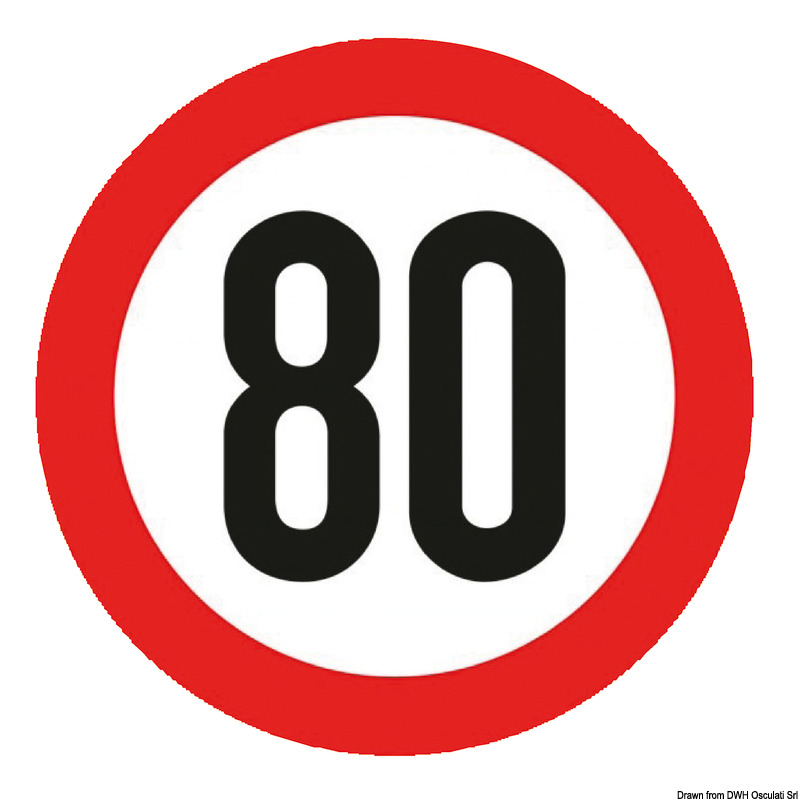 Segnale velocità omologato adesivo 80 Km/h