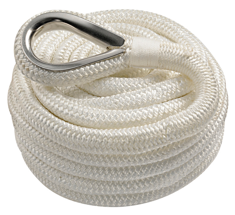 Cima ormeggio impiombata 16 mm x 11 m bianca