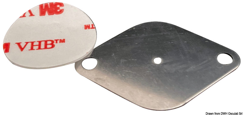 Piastrina inox magnetico adesiva 45x30 mm