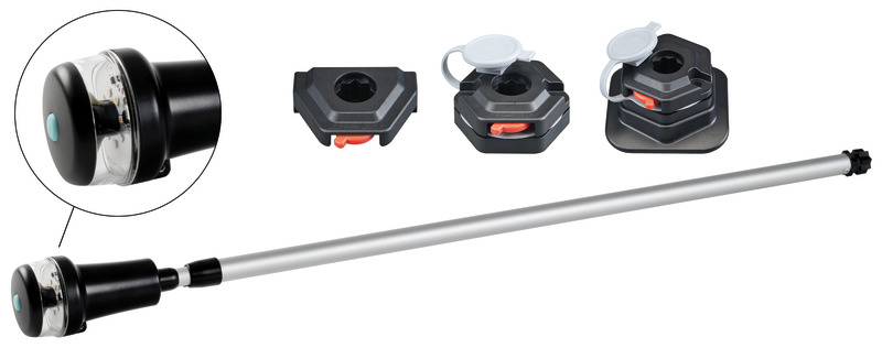 Luce di via bianca 360°+rossa/verde su tubo teles.