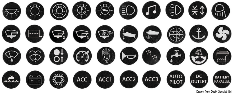 Set 40 stickers per interruttori antivandalo