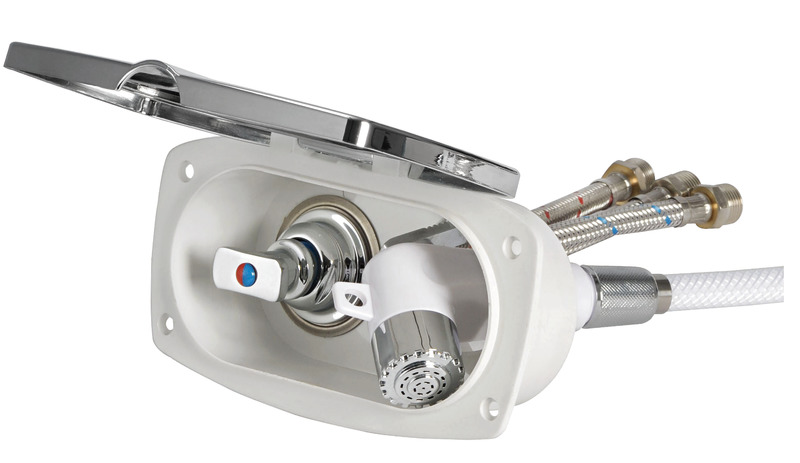 Box doccia New Edge cromata tubo PVC 2,5 m uscita trasversale