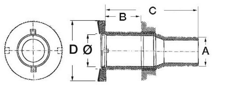 Scarico a mare inox 1