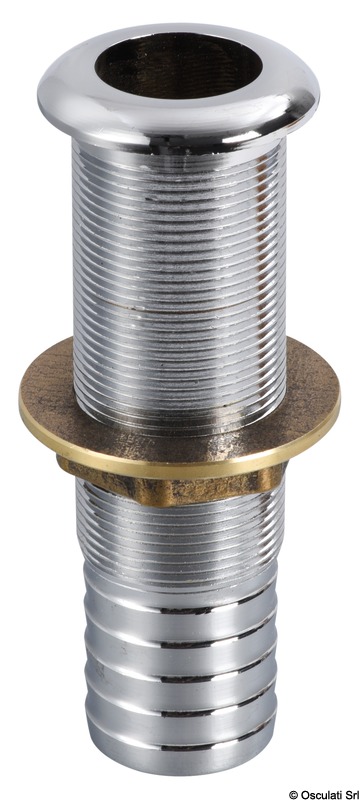 Scarico a mare ottone cromato 22,5 mm