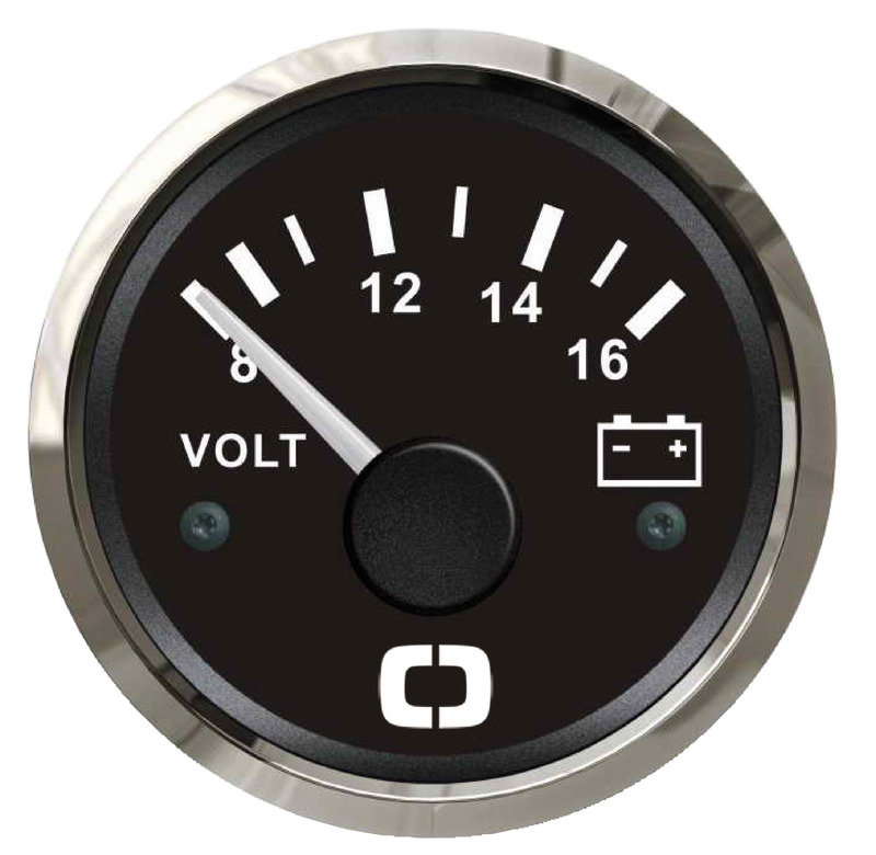 Voltmetro 8/16 V nero/lucida