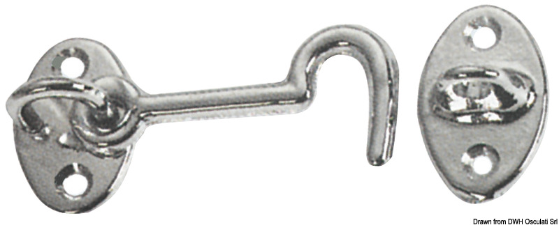 Gancio ottone cromato 100 mm