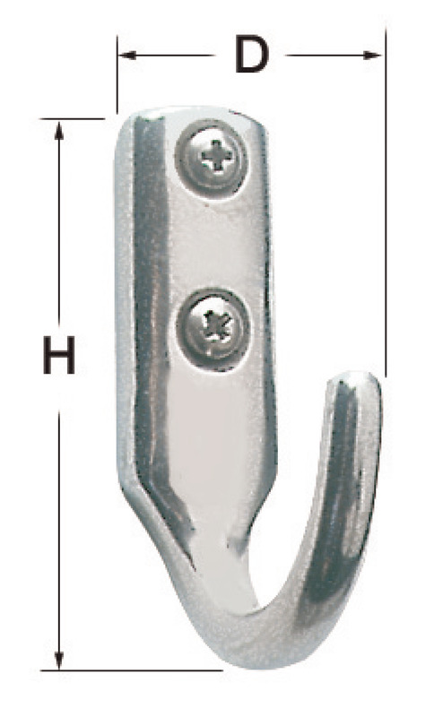 Gancetto inox  33x53 mm