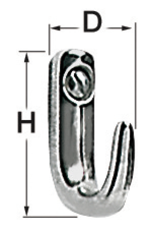 Gancetto inox 22x30 mm