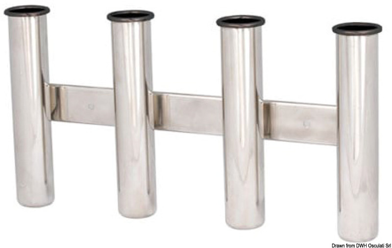 Reggicanne inox a parete 4 posti