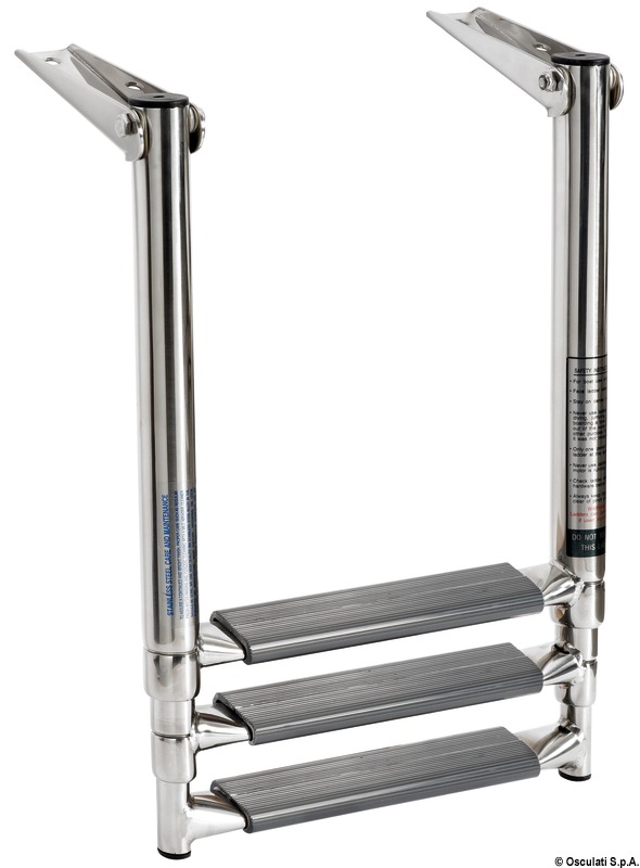 Scaletta telescopica per plancetta con tubi ovali