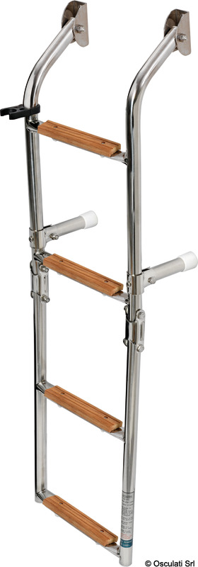 Scaletta inox/legno 4 gradini