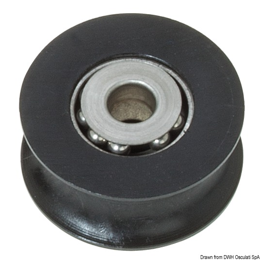 Puleggia in delrin su sfere inox mm 28 Ø 10